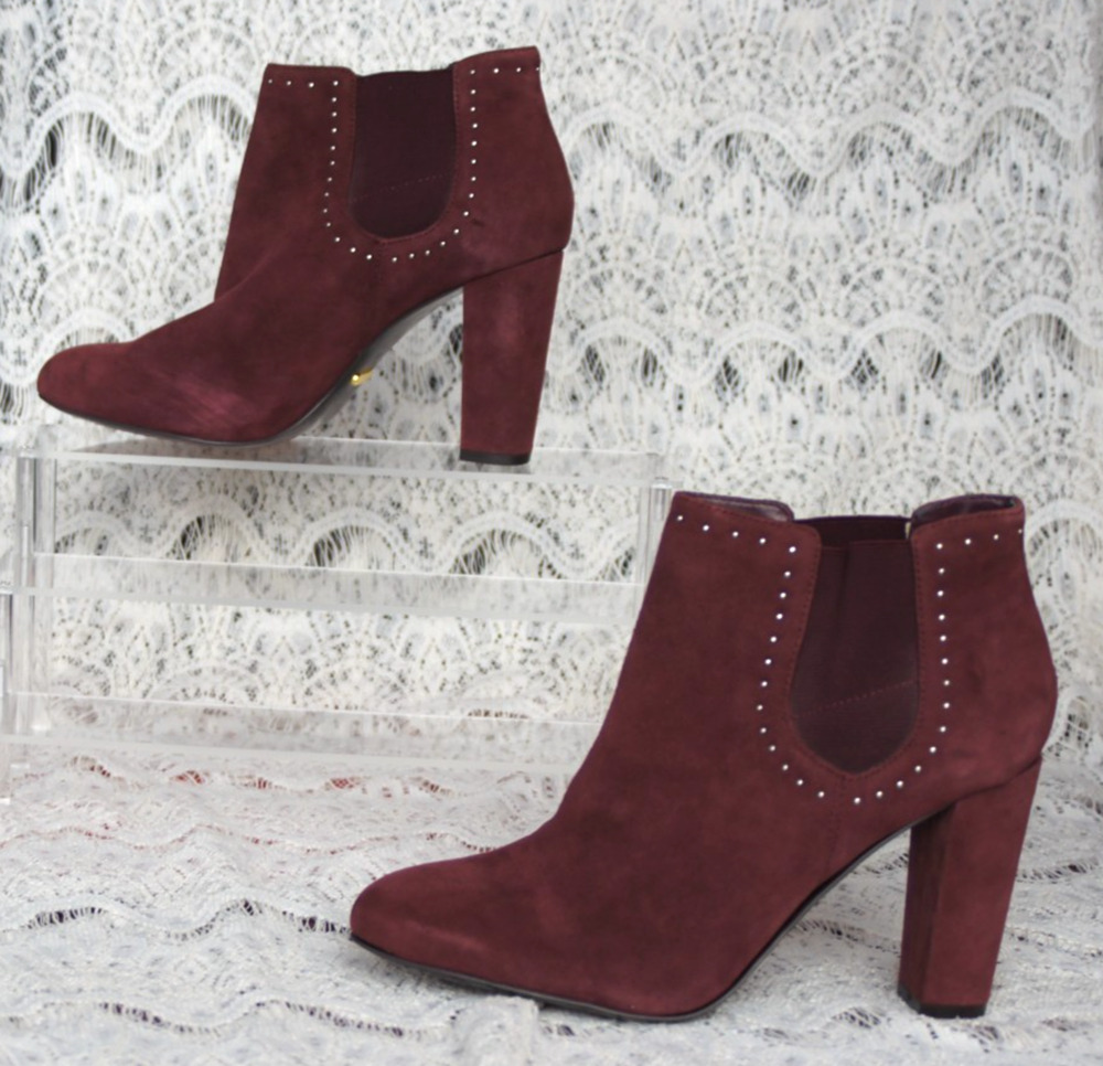 Lauren Ralph Lauren Burgundy High Heel Chelsea Boots size 9B